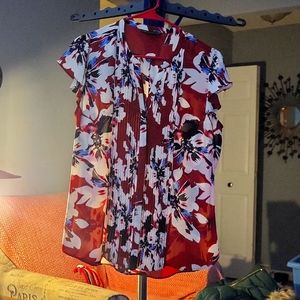 Maroon Flowered Blouse